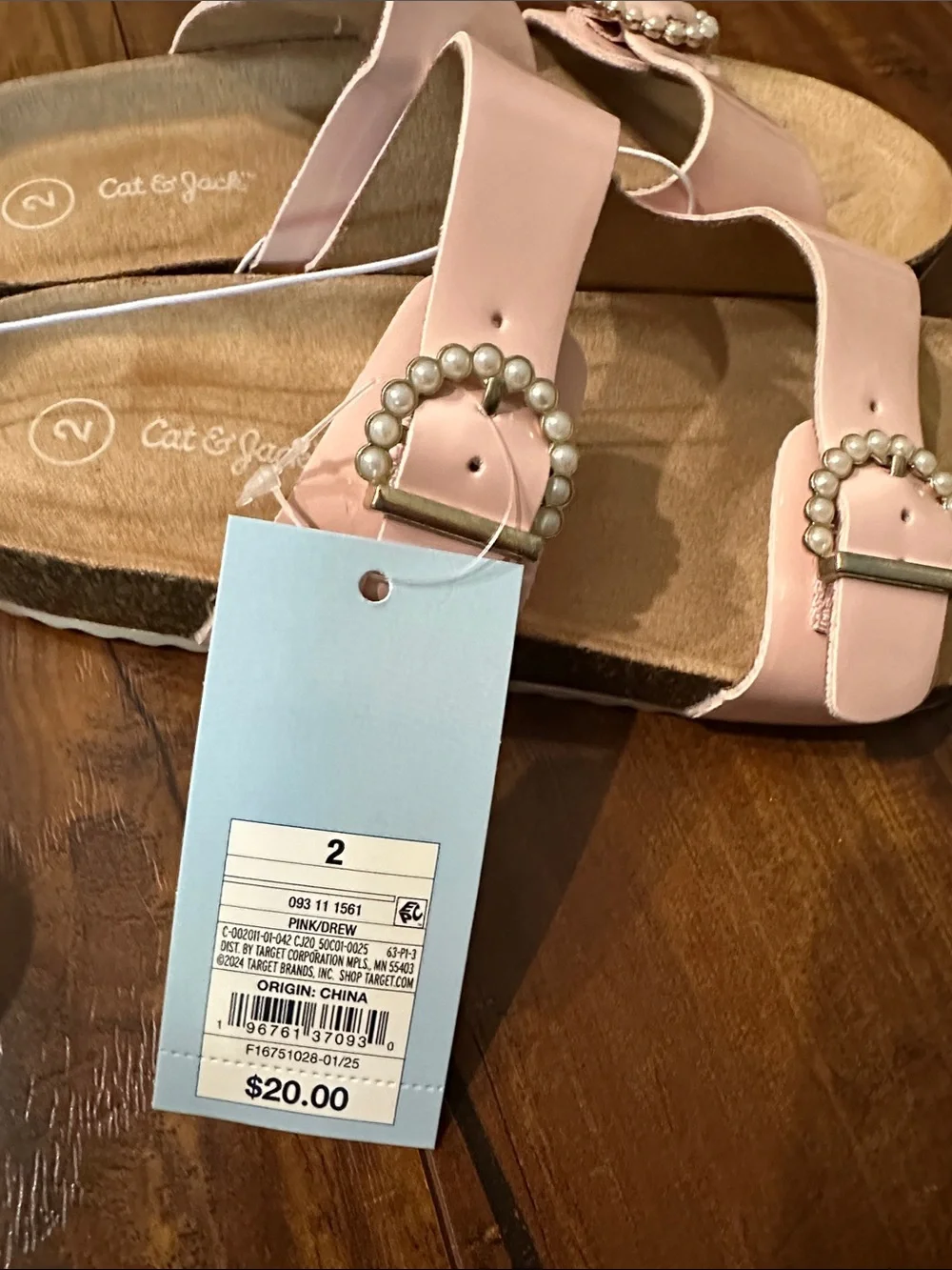 NWT Girls Sandal Bundle Sz 2 Cat & Jack + Art Class Pink Silver